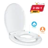 TODOT Abattant WC Familial, Lunette de Toilette avec Siège Enfant Magnétique, Frein de Chute et Charnière Réglable, Abattant WC en Polyéthylène pour Adultes et Enfants